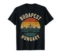 Vintage Budapest Hungary Parliament Retro Sunset T-Shirt