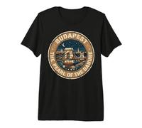 Vintage Budapest Pearl of the Danube Chain Bridge Premium T-Shirt