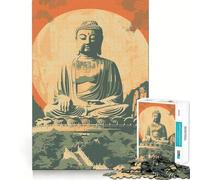 Vintage Buddha Zen Poster Jigsaw for Adults 1000 Pieces Brain Memory Game Laser Cut for Flawless Fit Unique Gift for Stress Relief (50x75cm)