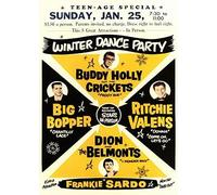 Vintage Buddy Holly American Rock & Roll Concert Gig Band Advertisement Poster Print (A5 147 x 210mm)