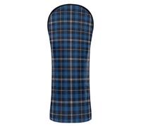 Vintage Buffalo Plaid Checked Navy Blue Golf Club Head Covers Headcovers with Number Tag for Driver/Fairway Wood/Hybrid