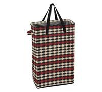 Vintage Buffalo Plaid Checked Neutral Red and Black Laundry Hamper with Handles Tall Laundry Baskets Stand up Kids Dirty Clothes Basket for Bedroom