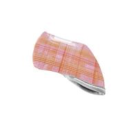 Vintage Buffalo Plaid Checked Orange Pink Golf Club Iron Head Covers Cool Stylish Club Iron Headcover for Men Women