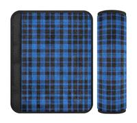 Vintage Buffalo Plaid Checked Royal Blue 2 Pack Seatbelt Shoulder Strap Cushion More Comfort Driving for SUV forro para cinturon de segurida