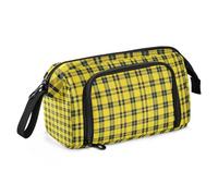 Vintage Buffalo Plaid Checked Yellow Pencil poucheses Large Capacity Special Pencil Case with Zipper for Nurse Middle School
