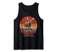 Vintage Bull Moose Wilderness Earth Tone Nature Outdoor Art Tank Top