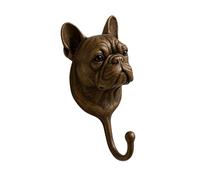 Vintage Bulldog Artistic Wall Hook with Elegant Bronze Finish for Any Room Decor and Organization, French Animal Art
