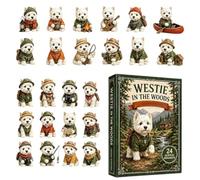 Vintage Bulldog Calendar 2026 Advent 24 Day Christmas Countdown Charm | 2D Acrylic Vintage Bulldog Charms, Outdoor Adventure Designs, Hanging Cord, Dog Lover Gift, Kids Adults