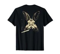 Vintage Bunny Smoking Dark Humor Design Art On Back T-Shirt