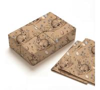Vintage Bunny Wrapping Paper, Premium 120gsm Thick Flat Folded Sheets, Cute Baby Shower Wrapping Paper for Newborns, Classic Storybook Rabbit Gift Wrap
