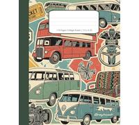 Vintage Buses Composition Notebook: College Ruled Paper For School, Students, 110 page | 7.5”x9.25”