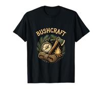 Vintage Bushcraft Compass & Axe Survival Outdoor Adventure T-Shirt