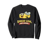 Vintage Butter Fly Spread Love Not Germs Humor Design Sweatshirt