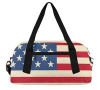 Vintage Butterflies Kids Duffle Bag Boys Girls Small Sport Dance Gym Bag for Overnight Travel Weekender Carry On, Vintage Usa American Flag, 18.5"L x 9.4"W x 7.8"H