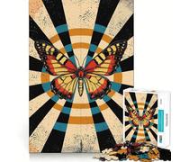 Vintage Butterfly Art Jigsaws for Adults1000 Pieces Brain Memory Game Fine Cut Premium Finishing Engaging Way to Pass Free Hours (50x75cm)