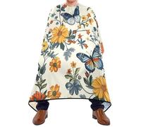 Vintage Butterfly Flowers Haircut Apron with Adjustable Snap Closure, Stylish Kids Capes for Hair Stylist capa para cortar Cabello 65" x 55"