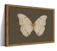 Vintage Butterfly Framed Wall Art, Dark Moody Insect Canvas Wall Decor Paintings, Retro Sage Green Antique Moth Posters Prints Artwork Pictures for Bedroom Living Room 8x10 Inch Wood Frame