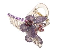 Vintage Butterfly Hair Claw Clip for Women, Purple Embroidered | Resin, Metal, Rhinestones and Cloth, Decorative Half-updos, Curly Hair, Everyday Wear, Formal Occasions