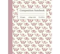 Vintage Butterfly Pattern Composition Notebook: College Ruled, Romantic Pink Butterflies on Cream, Cute Writing Notebook for Girls, Teens & Women