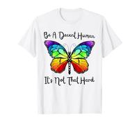 vintage butterfly Retro Be A Decent Human It's Not That Hard T-Shirt