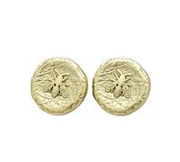 Vintage Buttons 10pcs Vintage Bee Metal Buttons 17.5/22.5mm Round Irregular Texture Buttons Gold Silver Buttons for Crafts, Jackets(Gold,22.5mm 0.89in-10pcs)