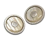 Vintage Buttons Large Women Coat Round Metal Buttons for Clothing Jacket Suit Knit Needlework Decorations Sewing Accessories(Light S White,25mm 6pcs)