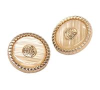 Vintage Buttons Large Women Coat Round Metal Buttons for Clothing Jacket Suit Knit Needlework Decorations Sewing Accessories(Light G White,25mm 6pcs)