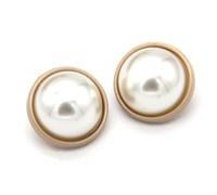 Vintage Buttons Vintage Round Pearl Gold Metal White Buttons for Clothing Classical Women Decorative Sewing Accessories for Needlework(20mm 6pcs)