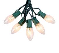 Vintage C9 Christmas Lights, 25 Feet C9 String Lights for Christmas Tree Holiday Party Indoor Room Outdoor Roofline Backyard Garden Patio Cafe Home Xmas Decoration, Warm White Light, Green Wire