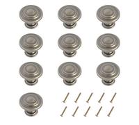 Vintage Cabinet Knobs 10 Pack Heavy Duty Vintage Pewter Round Pull Handles 32 mm Diameter Door Drawer Handle Mushroom Handles Knobs (Vintage Pewter)