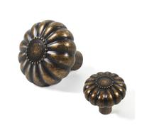 Vintage Cabinet Knobs Antique Brass Retro Old Style 4 Sets, Closet Dresser Cupboard Drawer Furniture Door Pulls Kitchen Bathroom Farmhouse Handles Unique Rustic Floral Replacement Knob for Dressers