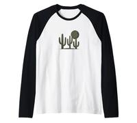 Vintage Cactus Moon Desert Silhouette Graphic, National Park Raglan Baseball Tee