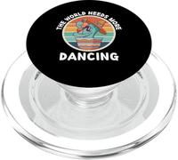 Vintage Cactus The World Needs More Dancing Retro Dance PopSockets PopGrip for MagSafe