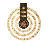 Vintage Calendar with a Circular | Hanging with Eternal Moon Calendar Desk Calendar | Continuous Rotating Calendar Made of Wood | Days and Months as Calendar for the