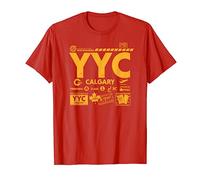 Vintage Calgary YYC Airport Code Travel Day Retro Tag Canada T-Shirt