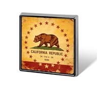 Vintage California Republic Square Badge Pin Metal Memorial Brooch Button Lapel Pins for Backpack Wedding