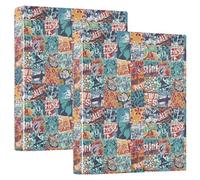 Vintage California Surfing 3 D-Ring Binder A4 2 Pack with 200 Sheet for Kids School Supplies Women Men Office