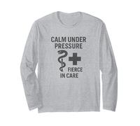 Vintage, Calm, Under, Pressure. Nurse Empowerment Art. Long Sleeve T-Shirt