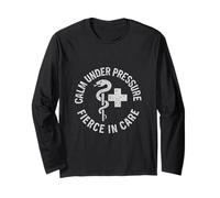 Vintage, Calm, Under, Pressure. Nurse Empowerment Art. Long Sleeve T-Shirt