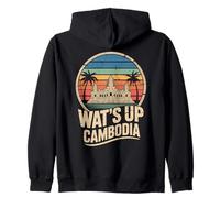Vintage Cambodia, Angkor Wat Temple, South East Asia Zip Hoodie
