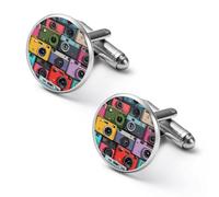 Vintage Camera Patterns Fashion Cufflinks for Men Classic Shirts Cuff Links Set for Wedding Business 1.7cm