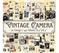 Vintage Camera Scrapbook Paper Pad: 40 Double-Side Sheets, 20 Vintage Old Camera Designs (2 Sheets Per Design). 8.5"x8.5" Size Scrapbooking Paper. ... Gift Wrapping, Collage, School Project & More