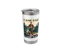 Vintage Camp Dad Retro Mountain Camping Coffee Graphic Stainless Steel Insulated Tumbler