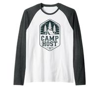 Vintage Camp Host Camping Chaos Coordinator Squad Director Raglan Baseball Tee