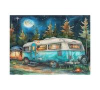 Vintage Camper 500 Piece Jigsaw Puzzle for Adults Jigsaw Weekend Parent Activity After Work Stress Relief Vibrant Artwork Home Wall 500 PCS