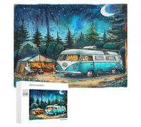 Vintage Camper 500 Piece Jigsaw Puzzles Suitable Adults ChildrenJigsaws Stress Relief Students Colourful Challenge Great Gift Dorm Decor 500 PCS