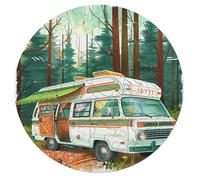 Vintage Camper 68 Piece Circular Jigsaw Puzzle Animal Shape All Ages Suitable Stress Relief Puzzle Educational Learning Through Play Home Decor 68 PCS