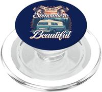 Vintage Camper On The Road To Somewhere Beautiful Road Trip PopSockets PopGrip for MagSafe
