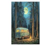 Vintage Camper Parked 1000 Piece Jigsaw Puzzle for Adults Date Night Activity Couple Bonding Beautiful Design Ideal Anniversary Present 1000 PCS