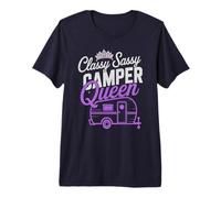 Vintage Camper Queen RV Vibes Camping Trailer Autograph Premium T-Shirt